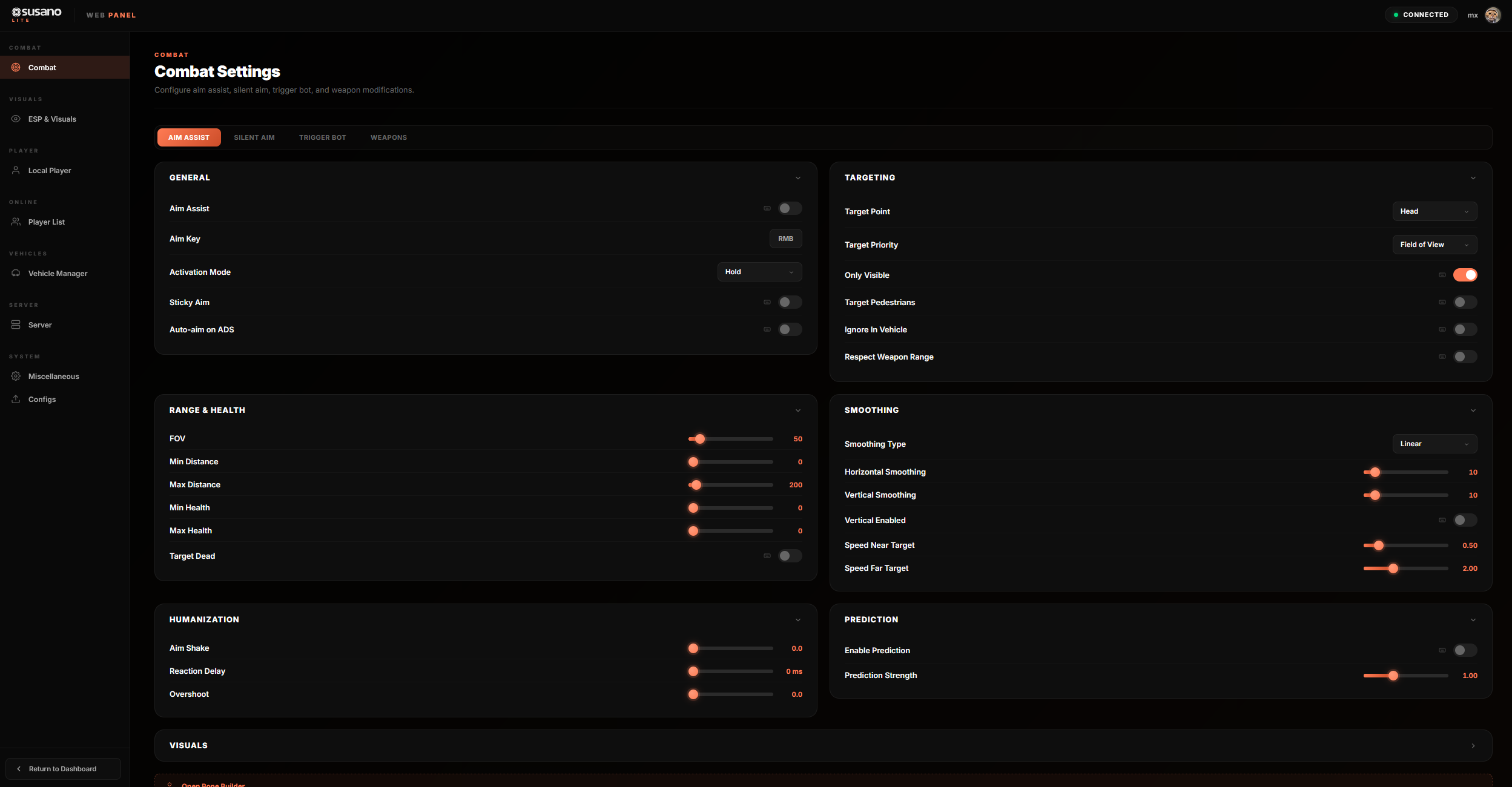 Susano Lite FiveM Lua Executor Interface